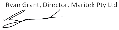 Signature of Ryan Grant, Director